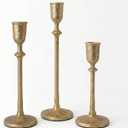 Antique Brass Candlestick Holders Set of 3, Cast Iron Taper Candle Holder for Dining Table Centerpiece, Wedding, Fireplace Mantel Decor, Vintage Tall Candle Stands, Christmas Decorations