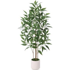 Ferrgoal 4Ft Artificial Eucalyptus Plant with White Planter
Fake Plants with Silk Leaves,Faux Tree Indoor for Home Decor Floor Porch Liveing Room