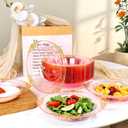 100PCS Clear Pink Plastic Bowls - 12 oz Pink Gold Disposable Salad Bowls - Heavy Duty Disposable Soup Bowl - Fancy Plastic Ice Cream Bowl for Weddings Parties Dinners Picnics