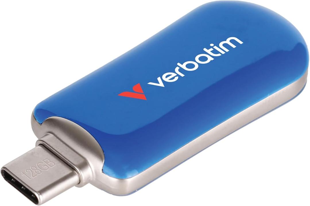 Verbatim 128GB Type C USB 3.2 Gen 1 Flash Drive USB-C Thumb Drive  Blue
