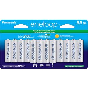 2 x Eneloop Panasonic BK-3MCCA16FA AA 2100 Cycle Ni-MH Pre-Charged Rechargeable Batteries, 16-Battery Pack