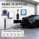 EV Charger Level 2,(NEMA 10-30, 30A/25ft,6.6KW) Portable Electric Vehicle Charging Station for Electric and Hybrid Vehicles