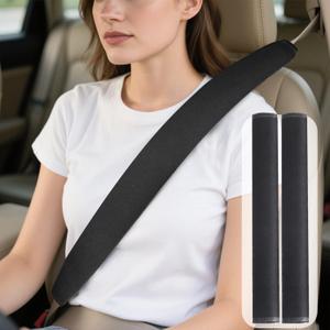 Extra Long Seat Belt Cover Pad, 27.5 Inch 2025 Upgraded Extended Version Car Seat Belt Cover for Reducing Neck Friction & Enhancing Comfort, Soft Shoulder Pad Protector Seatbelt Cushion (2 Pack)
