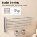 KES Extra Long Swivel Towel Bar 19.5" 4-Arm, Swing Out Towel Rack for Bathroom Wall, Hand Towel Holder for Multiple Towels, SUS304 Stainless Steel Brushed Finish, A2103S4L50-2