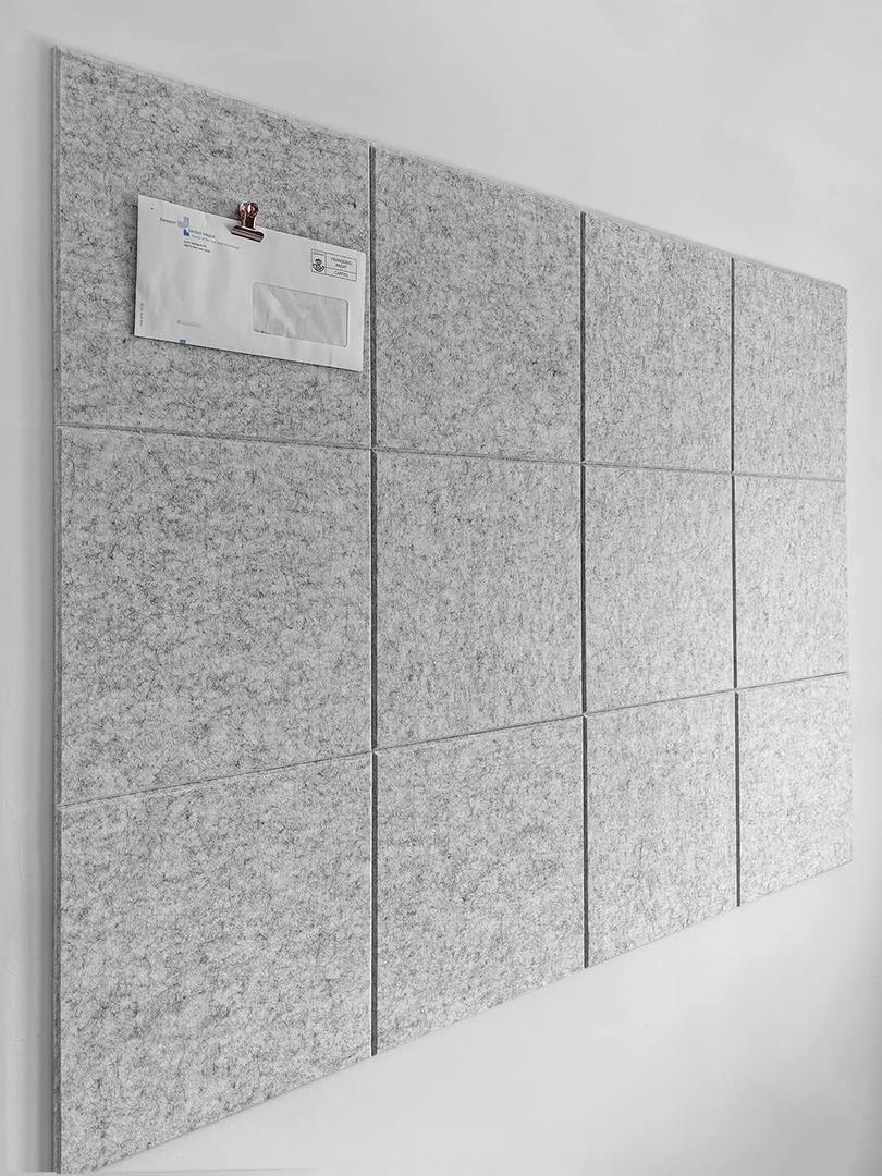 Large Cork Board Alternative - 47"x35" 12 Pack Felt Wall Tiles with Safe Removable Adhesive Tabs, Cork Wall Tiles Cork Board for Home Office Pin Board Tack Board 48 x 36 - Marble