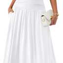Trendy Queen Women Maxi Strapless Summer Tube Top Dress 2026 Ruched A Line Wedding Guest Long Sundress Spring Beach Outfit White M