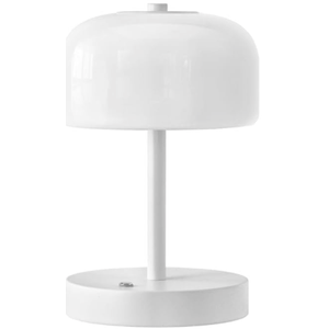Oneach 1 Pack Cordless Table Lamps, 9" Portable Rechargeable Battery Powered Desk Lamps, Opal Glass Shade, 3 Level Brightness Dimmable, Mushroom Table Lamps for Bedroom, Living Room, Outdoor, White