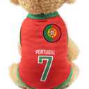 2026 World Cup Shirt for Dog, Soccer Jersey Pet Costume, Dog Jerseys for Small Medium Large Dogs, Football Shirt for Pets Portugal, Medium