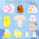 Taba Squishy Toys Kit 12 Pcs, Fufu Squishy Pack Include Taba Squishy Paw, Hamster, Chick, Dog, Pig, Banana, Bear, Capybara, Squishies for Kids, Sensory Toys for Boys and Girls, Small
