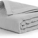 Salt Earth 100% Cotton Muslin Throw Blanket Gauze Blanket 55"X75" Twin, 4 Layered, Couch, Bed, Living Room, Home, Lightweight, All Season Blankets & Throws, Easy wash, Skin Friendly (Scottish Grey) (Gauze - 55"X75" Twin)
