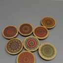 Beeveer 8 Pcs Mason Jar Lids for Regular Mouth Bamboo Mandala Decorative Storage Yogurt Jar Lids 2.76 Inch with Airtight Silicone Sealing Rings Reusable for Round Canning