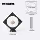 6 Pcs 3D Floating Display Case Frame Display Holder Stands Inner Round Transparent PE Film Storage Box for Jewelry Challenge Coin Medal Antique 3.5 x 3.5 x 0.8 Inches Black and White