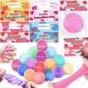 28 Pack Valentines Day Butter Slime Kit with Valentines Cards Valentines Day Gifts for Kids School Classroom Exchange Colorful Putty Stress Relief Fidget Toys Set for Boys Girls Valentine Party Favors
