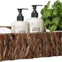 HOSROOME Water Hyacinth Storage Basket for Shelves Wicker Baskets for Organizing Toilet Paper Basket for Toilet Tank Top Decorative Basket for Closet, Bedroom, Bathroom, Entryway, Office Desk (Brown)