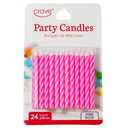 4 x Jacent Classic Striped Spiral Birthday Candles Party Supplies, 24 Count Per Pack, 1-Pack Pink