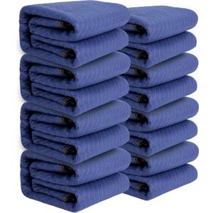 Gsmetmy 8 Heavy Duty Moving Blankets 80"x72" for Moving & Storage,  Blue 8 blankets