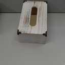 Distressed Wooden Rustic Facial Tissue Box Holder Tissue Box Cover Napkin Dispenser for Bathroom Living Room Dining Room Bedroom Toilet (Washed White)