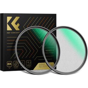 K&F CONCEPT 49mm Black Diffusion 1/4 & 1/8 Lens Filter Kit (2 Pcs), Mist Cinematic Effect Filter for Vlog/Video/Portrait Image with 28 Multi-Layer Coated