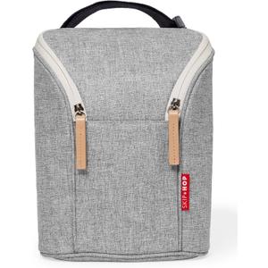 Skip Hop Baby Breastmilk Cooler Insulated Bottle Bag, Grab & Go, Chevron (1 Count (Pack of 1), Grey melange)