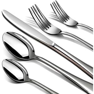 60 Piece Silverware Set for 12, Premium Stainless Steel Flatware Set, Eating Utensil Sets with Steak knives, Cutlery Tableware Service Include Fork Knife Spoon Set, Mirror Polished