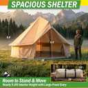 16x16x9.8ft 10 Person Tent for Camping - Breathable Spacious Water-Resistant Glamping Tent - Luxury Bell Yurt Outdoor Teepee for Family Camp, Hunting, Party or Events by Wakeman Outdoors (Beige), 192” x 192” x 119”; Door: 79”