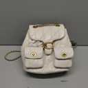 COACH Women's Quilted Leather Tabby Backpack (Chalk)