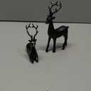 2 Pcs Christmas Reindeer Sculpture, Resin Deer Christmas Decoration, Matte Black Resin Elk Statues for Home Decor, Ideal for Living Room, Bedroom, Office, Bookshelf, and Desk Ornaments