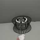 3-Lights Black Ceiling Light Vintage Geometric Chandelier Light Fixture Adjustable Metal Semi Flush Mount Lighting for Kitchen Room Dining Room Foyer