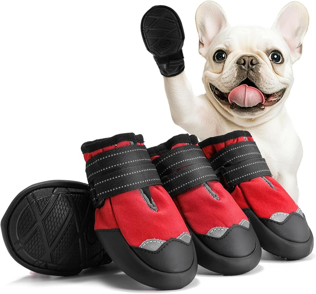 Dog Shoes for Medium Dogs, Large Waterproof Dog Boots for Winter Snow, Summer Hot Pavement, Dog Booties & Paw Protectors Size 4