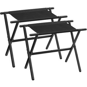 HOOBRO Luggage Racks, Set of 2, Folding Suitcase Stands, Oxford Fabric Suitcase Holders with Metal Frame, 28.7L x 14.6W x 22.6H, for Guest Room, Hotel, Bedroom, Black BK56XLP201