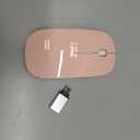 Wireless Mouse for Laptop, Bluetooth Mouse for MacBook Pro/Air/Mac/iPad/Chromebook/Computer -Rechargeale Dual Mode(USB 2.4Ghz + Bluetooth 5.2) Silent Cordless Mice with USB C Adapter,Pink