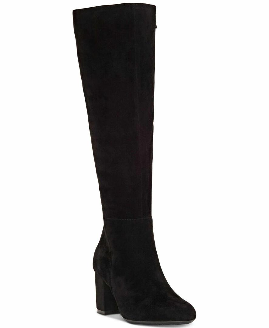 Women Kitten Heel Over Knee High Boots Square Toe Matte Pull On Wide Calf Pleated Low Heel Thigh Boots Stylish Retro Dress Boots Chic Party Comfy 8,5