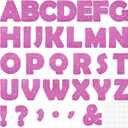 Qyeahkj 150 PCS Large 7" Font Letters and Punctuation Set Glitter Pink Classroom Alphabet Cutout for Bulletin Board Display Home School A Great Helper to Inspire Students' Learning Interest