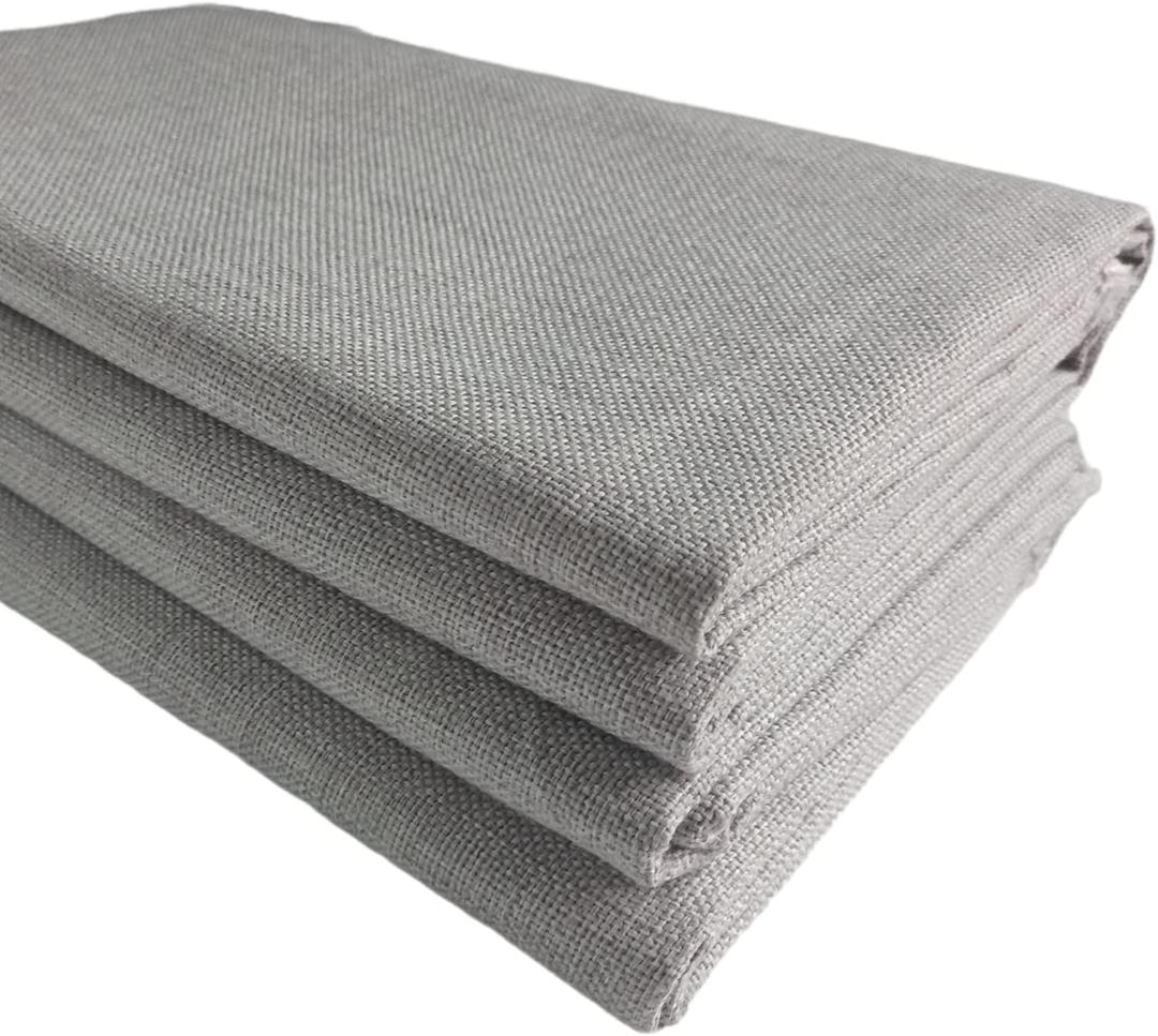 TinaKim Upholstery Fabric, for Tablecloth Sofa Chair, Linen Type Cloth Material (Grey 4, 2 Yard (57x 72 inch))