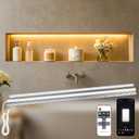 SHUNLEE Shower Niche LED Light Waterproof with Alexa & APP Control, 2700K Warm White Recessed Aluminum Channel Niche Light Kit, Ambient Lighting for Bathroom Shower Tile & Wall Niche (36 Inch)