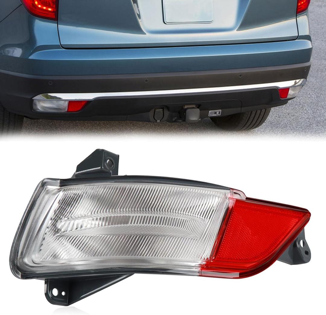 Bumper Light Compatible with Honda Pilot 2016 2017 2018 Back Up Light Left Driver Side Backup Lamp Rear Reflector Replace 34550TG7A02 HO2882100