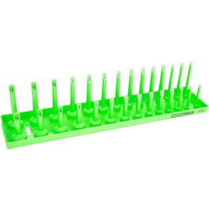 OEMTOOLS 22206 1/2" SAE Socket Tray Organizer, 28 Posts, 14 Sizes, Green Finish