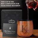 Janhavi Original Charred Wooden Bourbon Drinking Glass,Personalized Whiskey Glasses with Initials,Unique Gifts for Men Husband,Father,Brother Friends,Mens Birthday Gift Ideas,Wooden Whiskey Cup (N)