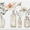 Stupell Industries Antique Floral Bouquets Flowers Glass Jar Painting, Wall Plaque, 13 x 19