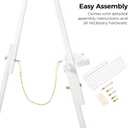 VISWIN 63" White Easel Stand for Wedding Signs, Adjustable Wooden Display Easel with Holder, Tripod Floor Easel for Welcome Board, Poster, Picture, Photos, Paintings
