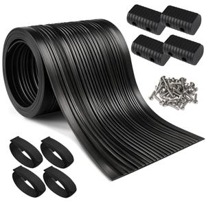 QSWODIS 24ft Boat Trailer Bunk Wrap Kit, 2"x4" PE Waterproof Synthetic Bunk Cover with Endcaps, Screws & Straps, Heavy-Duty Flatbed Trailer Bunk Protector, Black