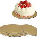 2 x 4 Pack Cake Boards Golden Round Cake Circles 6, 8, 10, 12 Inch Cake Base Cardboard, 1 of Each Size Set for Baking Cake, Gold