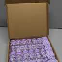 MACTING 2 Dozens 3.5 Inch Feeding Bottle Candy Box with 5Pcs Artificial Flower Rose for Baby Shower Favor Gift Decoration (Purple)