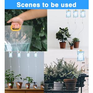 3.5L Plant Self Watering Bags with Adjustable Flow Regulators & Hooks,Automatic Plant Waterer, Plant IV Water Bags, Vacation Plant Watering System for Indoor Plant Life Support, 3Pcs