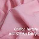 Pink Ombre Chiffon Sheer Curtains for Living Room Bedroom, Gradient Crinkle Semi Voile Curtain Panels for Small Window Light Filtering Window Drapes for Laundry Room Rod Pocket, 2 Panels, 52"Wx54"L