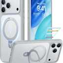 TORRAS Ostand for iPhone 17 Pro Case Magnetic, Fit for MagSafe, 4X Military Drop Protection, Camera Control, Slim Phone Case for iPhone 17 Pro with Kickstand, Translucent Matte Cover 6.3", Silver Gray
