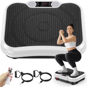 Vibration Plate Exercise Machine for Lymphatic Drainage, Vibration Platform for Weight Loss, 400 Lbs Capacity Shake Plate Full Body Workout Vibrate Fitness Platform for Home Women Men (White)