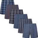 JupiterSecret Men's Boxers Underwear 100% Cotton Woven Boxers for Men Pack Boxer Shorts Assorted Colors (L)
