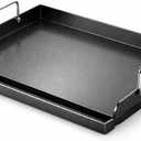 Utheer 17" x 13" Nano-Ceramic Nonstick Griddle for Gas & Charcoal Grills Universal Flat Top Griddle with Grease Groove/Reinforced Ridges/High Sidewalls, Perfect for Healthy Cooking,Parties & Camping