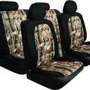 Pilot Automotive SC-5025E 10-Piece Front & Back Seat Cover Set - Camo Mesh (Black)